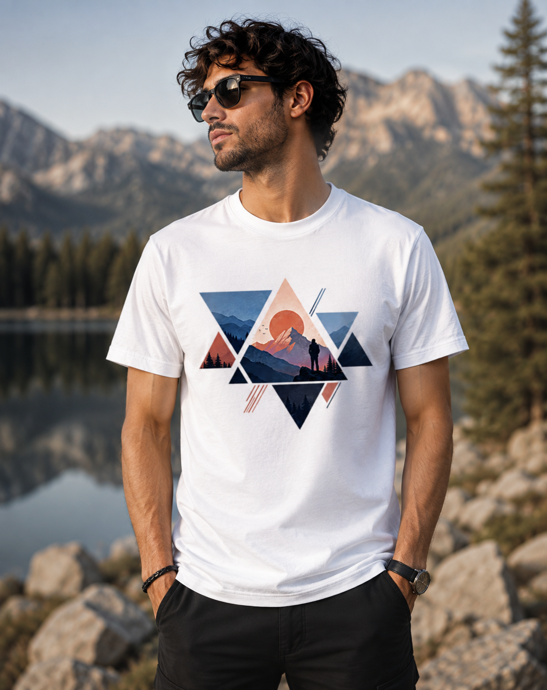 Mountain Geometry Graphic Tee