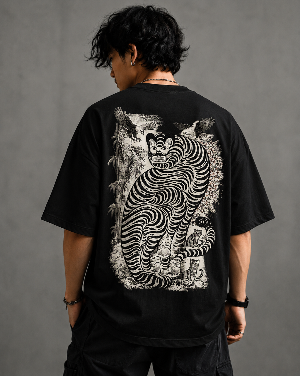 STRIPED FURY Oversized Tee