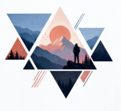 Mountain Geometry Graphic Tee
